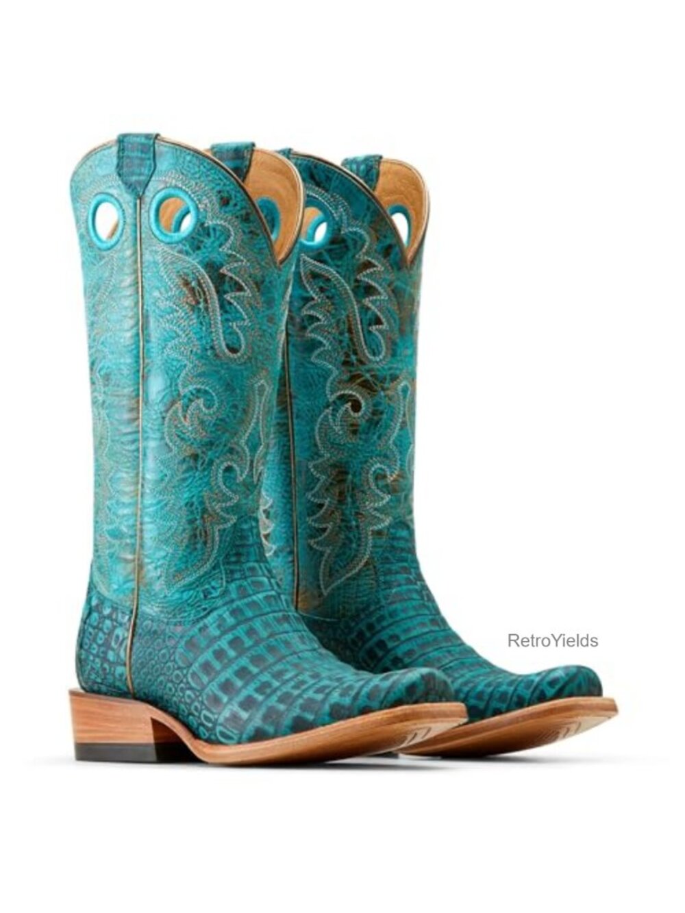 Ariat Futurity Boon Western Leather Boots Square Toe Block Heel